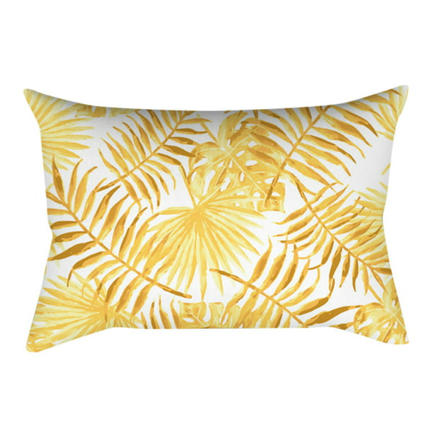 Yellow Polyester Pillow Case Sofa Car Waist Throw Cushion Cover Home Decoration